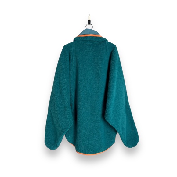 NWOT Free People ‘Hit the Slopes’ Fleece Shawl Jacket in Teal - Picture 7 of 11